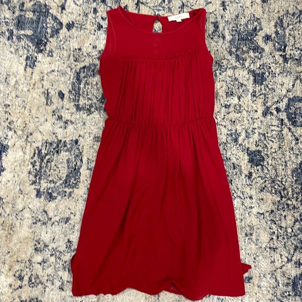 Loft red swing dress